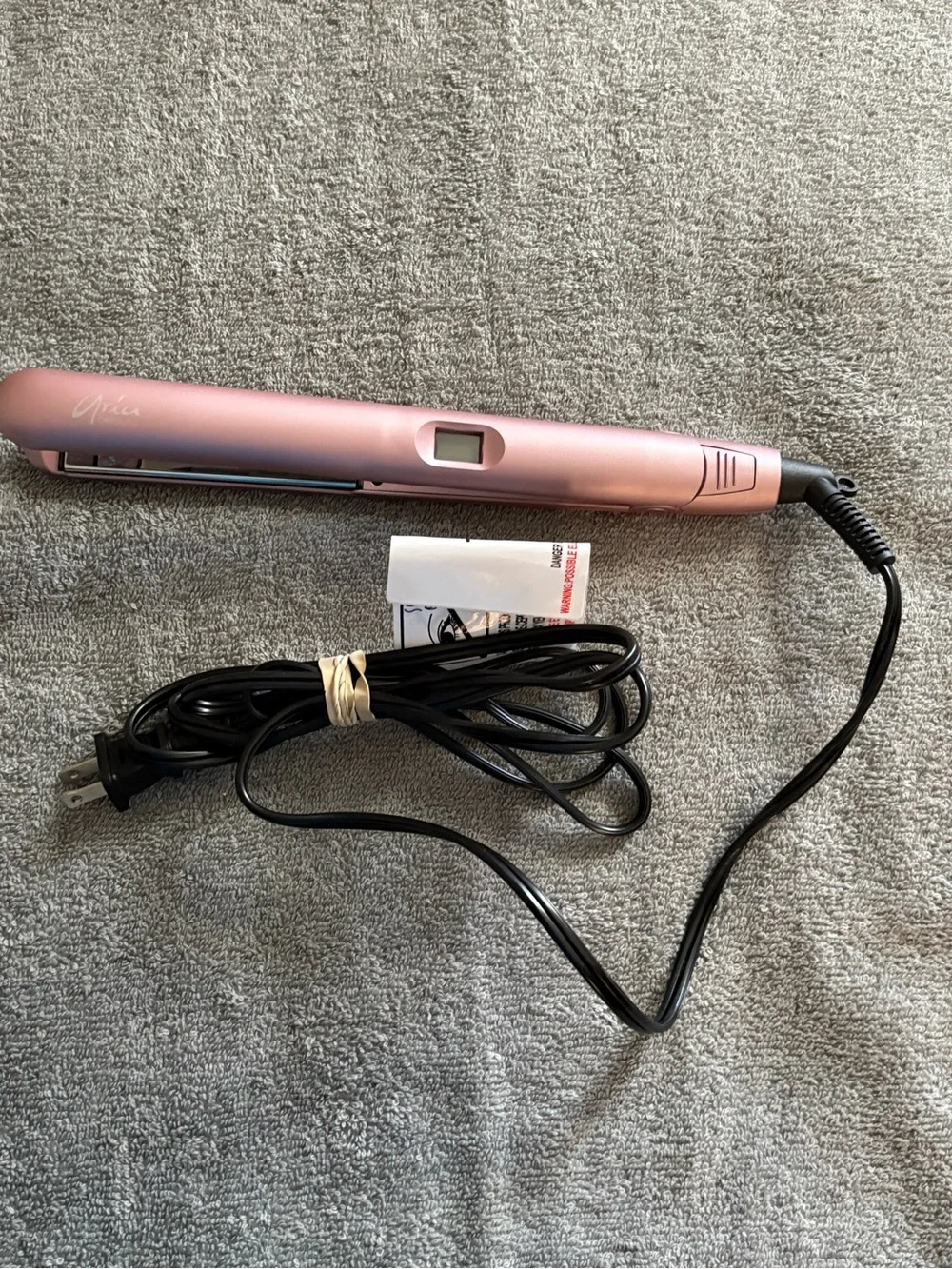 Digital Hair Straightener- Rose Gold by Aria Beauty 1 Inch Flat Iron